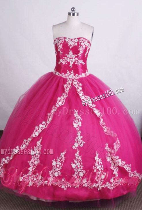Fashionable Tulle Ball Gown Quinceanera Dresses with Appliques and Slit